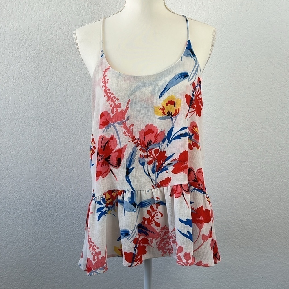 Karlie Floral Peplum Cami Racerback Halter Top